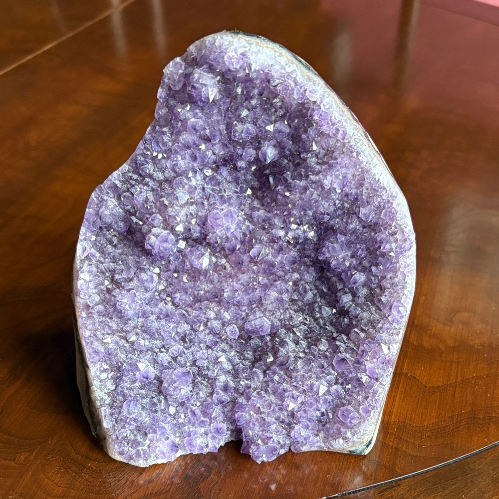 Amethyst Crystal Geode Cluster - Deep Purple